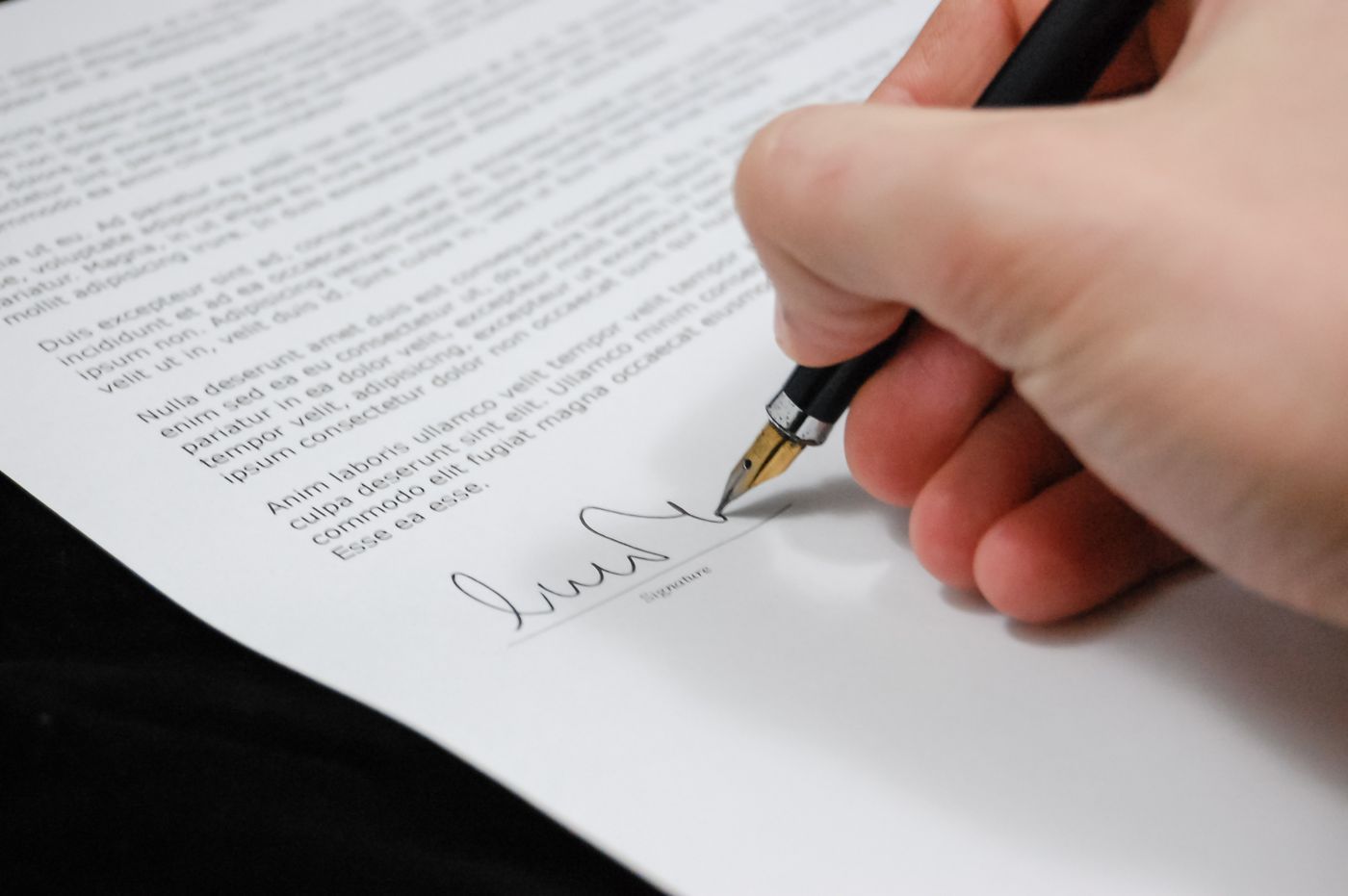 A person signing a written agreement
